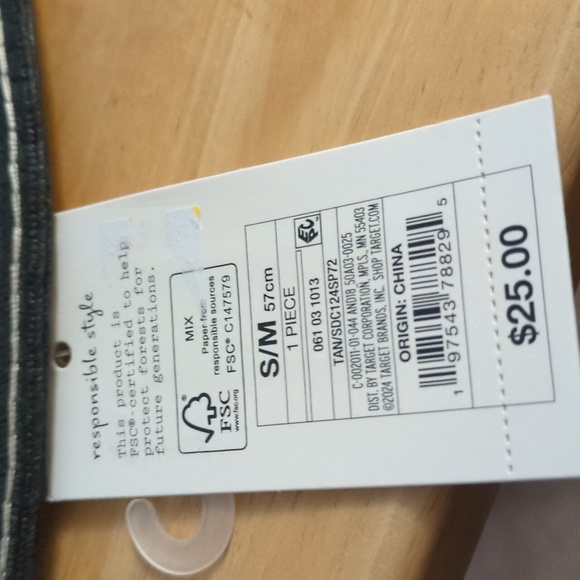 Tan and Black striped straw sunhat - Picture 5 of 6